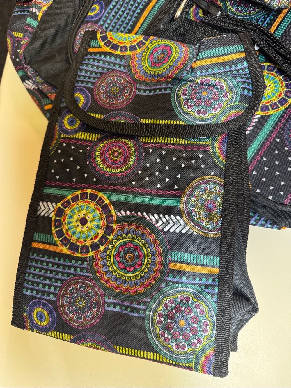 Multicolor Patterned Backpack Set - Black Base - Picture 5 of 11